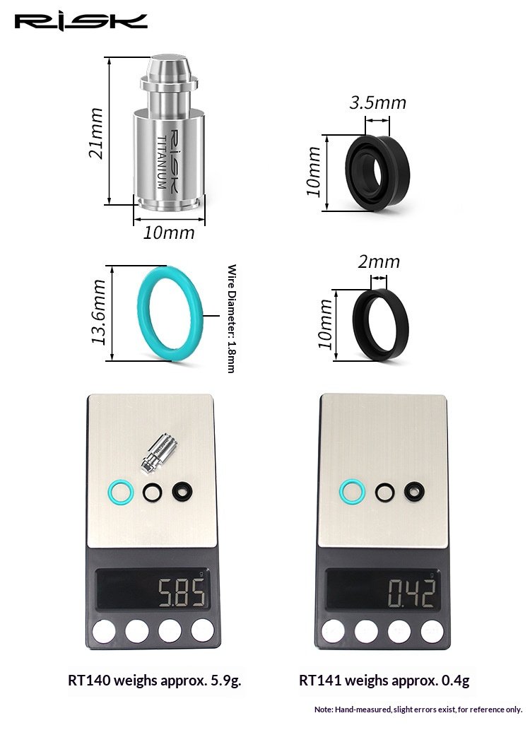 RISK RT140-141 Titanium Brake Lever Piston Repair Kit for Magura MT2 MT4 MT5 MT6 MT7 MT8 HC3 Hydraulic Disc Brakes