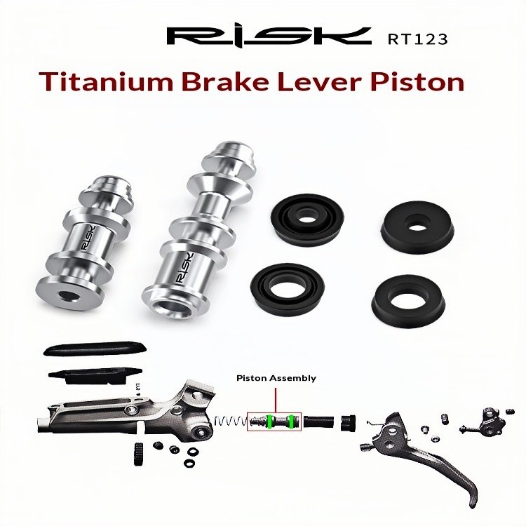 RISK RT123 Titanium Brake Lever Piston & Seal Kit for SRAM Guide R RSC Ultimate Level DB5 Hydraulic Disc Brakes