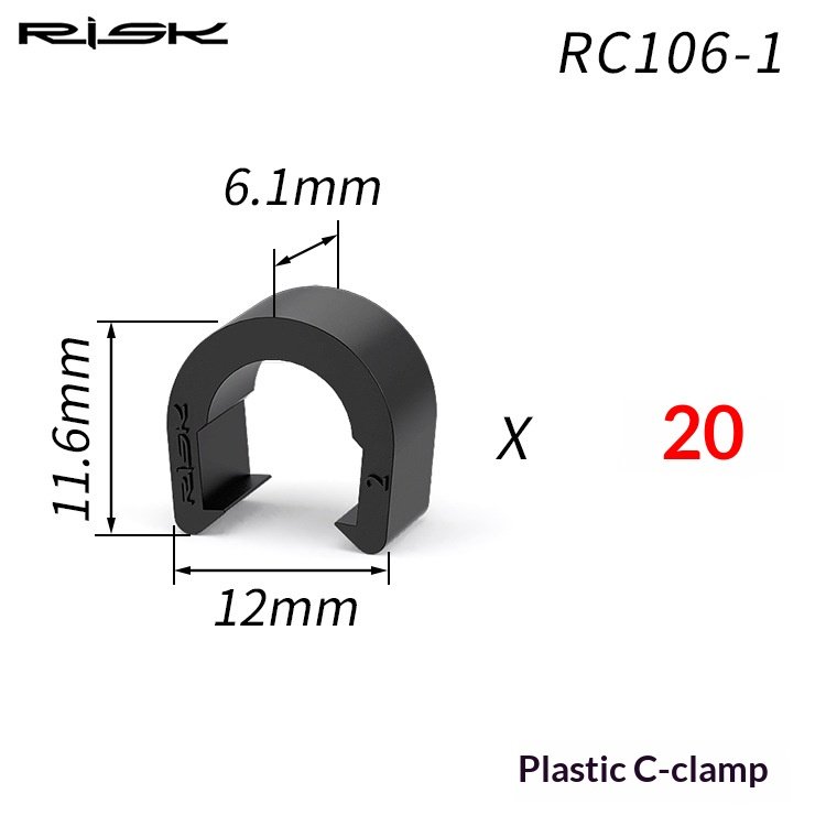 RISK RC106 Plastic C-Clip Cable Hose Guide for Bicycle Brake Shift Housing and Hydraulic Hose
