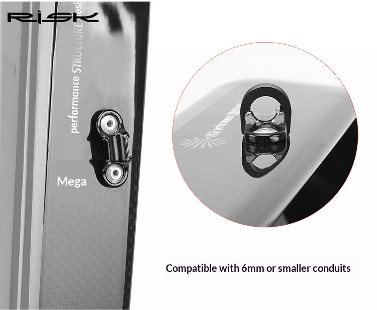 RISK RC106 Plastic C-Clip Cable Hose Guide for Bicycle Brake Shift Housing and Hydraulic Hose