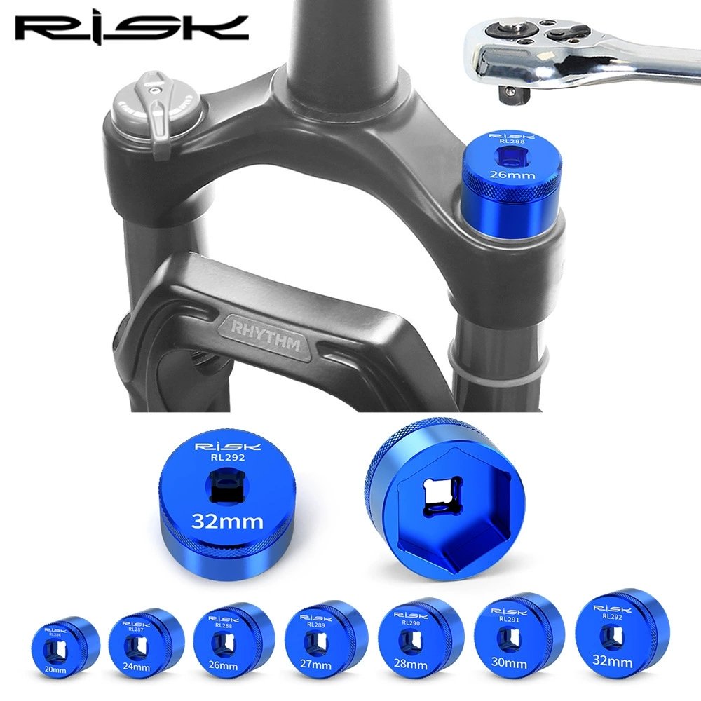 RISK Suspension Fork Top Cap Socket Tool for MTB Air Fork Hex Shoulder Caps 20-32mm