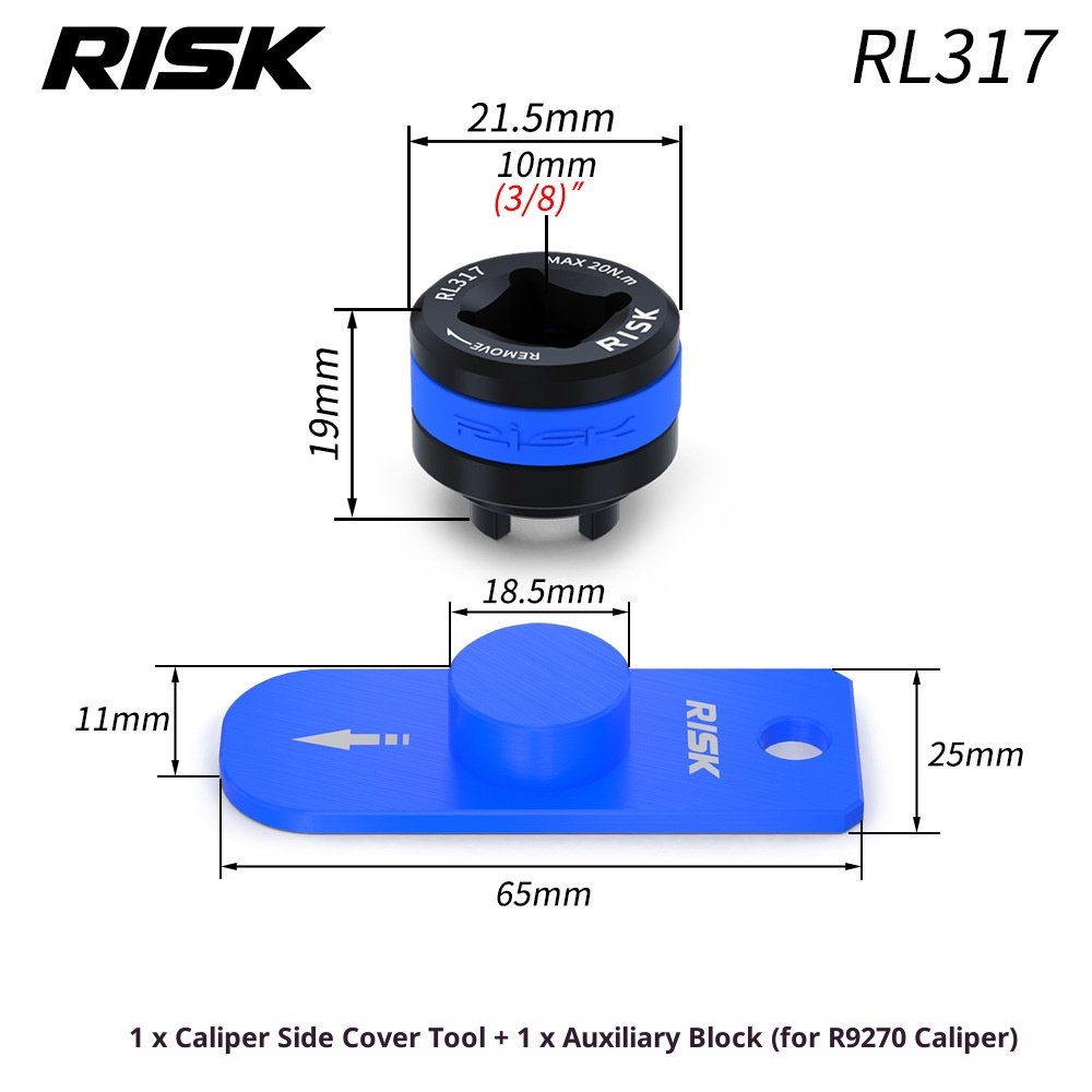RISK Bicycle Hydraulic Disc Brake Caliper Piston Side Cover Removal Tool for Shimano XTR M9200 / M9220 / R9270