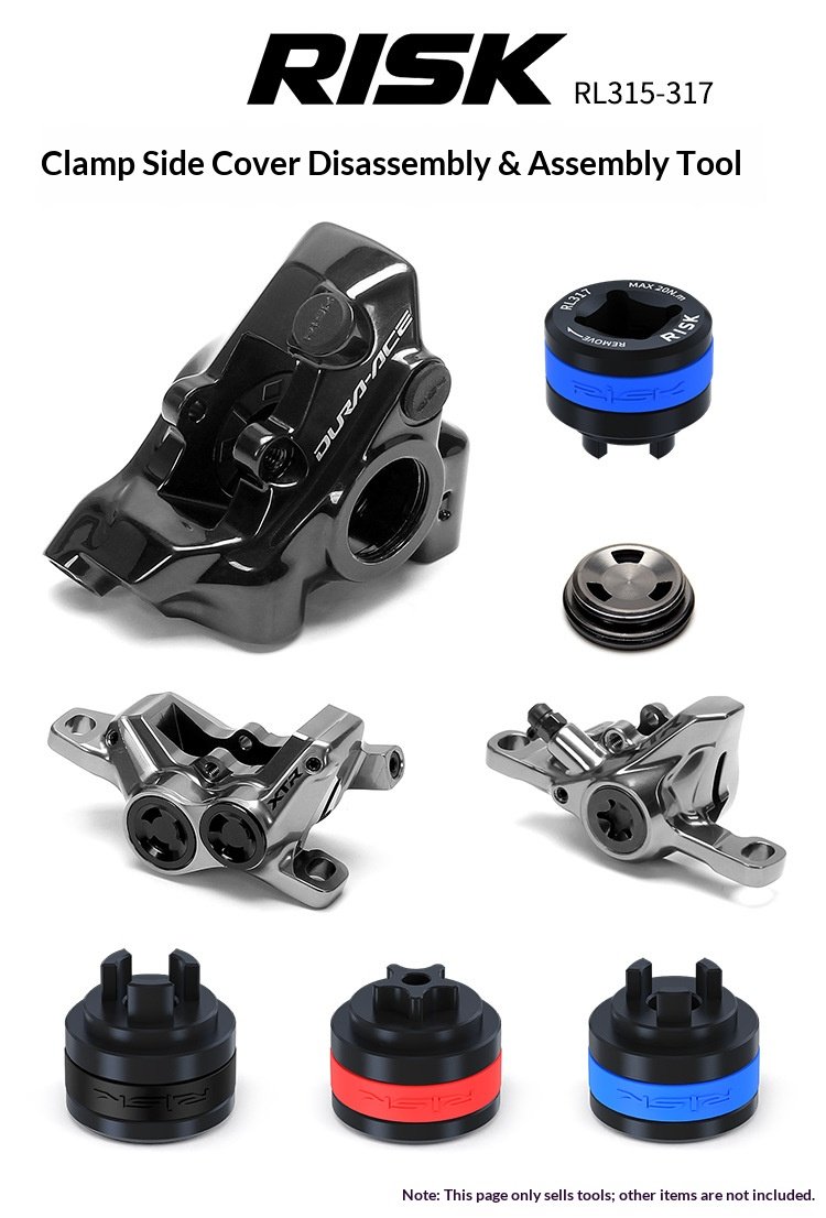 RISK Bicycle Hydraulic Disc Brake Caliper Piston Side Cover Removal Tool for Shimano XTR M9200 / M9220 / R9270