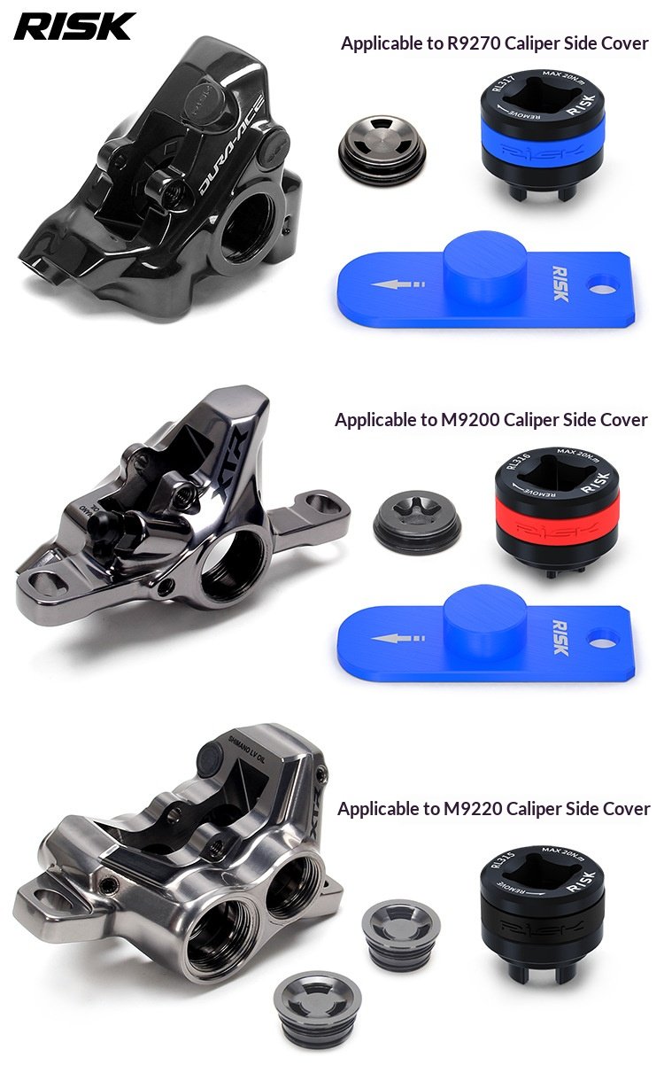 RISK Bicycle Hydraulic Disc Brake Caliper Piston Side Cover Removal Tool for Shimano XTR M9200 / M9220 / R9270
