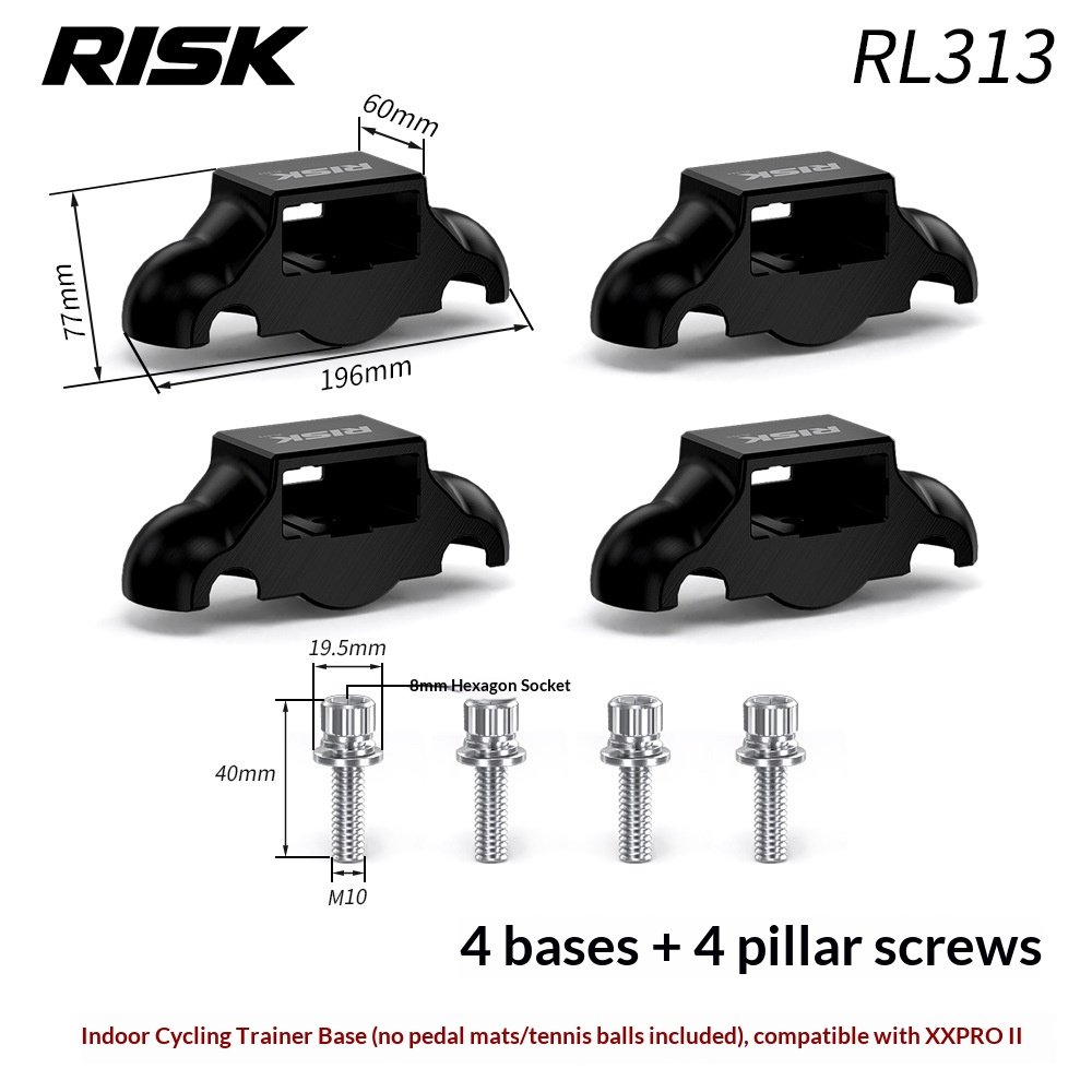 RISK Rocker Feet Base Kit for Indoor Bike Trainers – Shock-Absorbing Tennis Ball Pads for X2, X2 MAX, XX PRO Gen 1/Gen 2/Folding Models