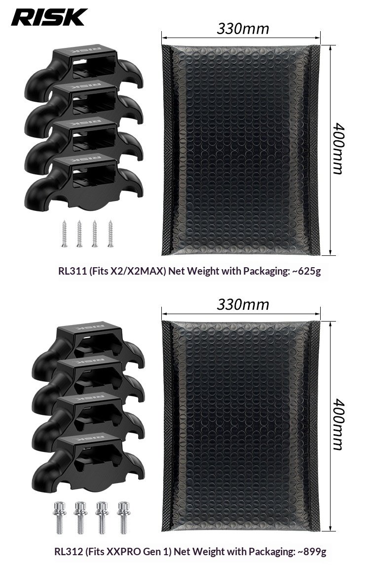 RISK Rocker Feet Base Kit for Indoor Bike Trainers – Shock-Absorbing Tennis Ball Pads for X2, X2 MAX, XX PRO Gen 1/Gen 2/Folding Models
