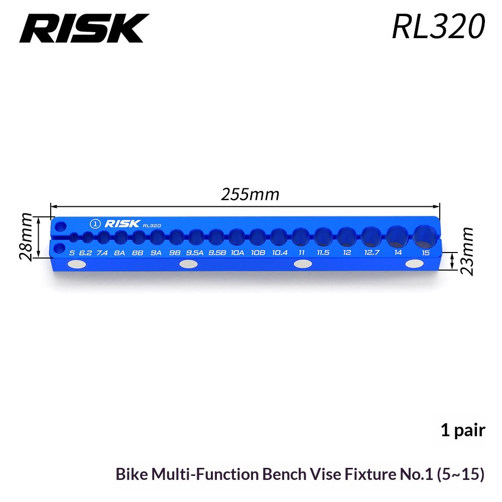 RISK RL320–RL326 Bicycle Bench Vise Clamp Blocks Set, Aluminum Bike Repair Holding Fixture for Bottom Bracket, Hub, Fork, Shock, Pedal and Crank Maintenance