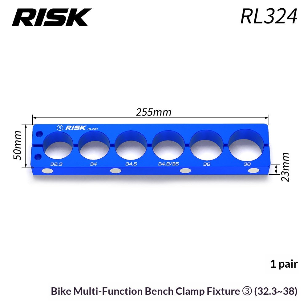RISK RL320–RL326 Bicycle Bench Vise Clamp Blocks Set, Aluminum Bike Repair Holding Fixture for Bottom Bracket, Hub, Fork, Shock, Pedal and Crank Maintenance