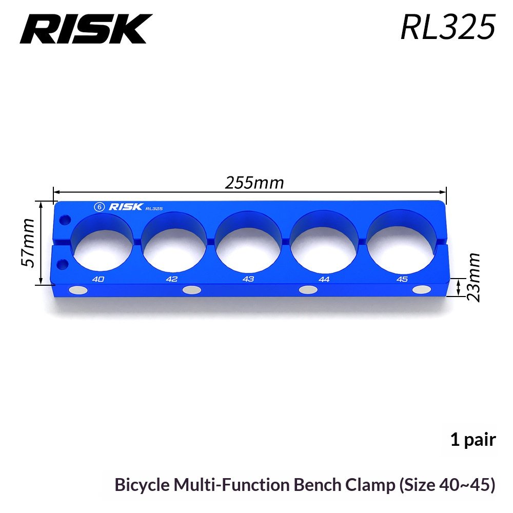 RISK RL320–RL326 Bicycle Bench Vise Clamp Blocks Set, Aluminum Bike Repair Holding Fixture for Bottom Bracket, Hub, Fork, Shock, Pedal and Crank Maintenance