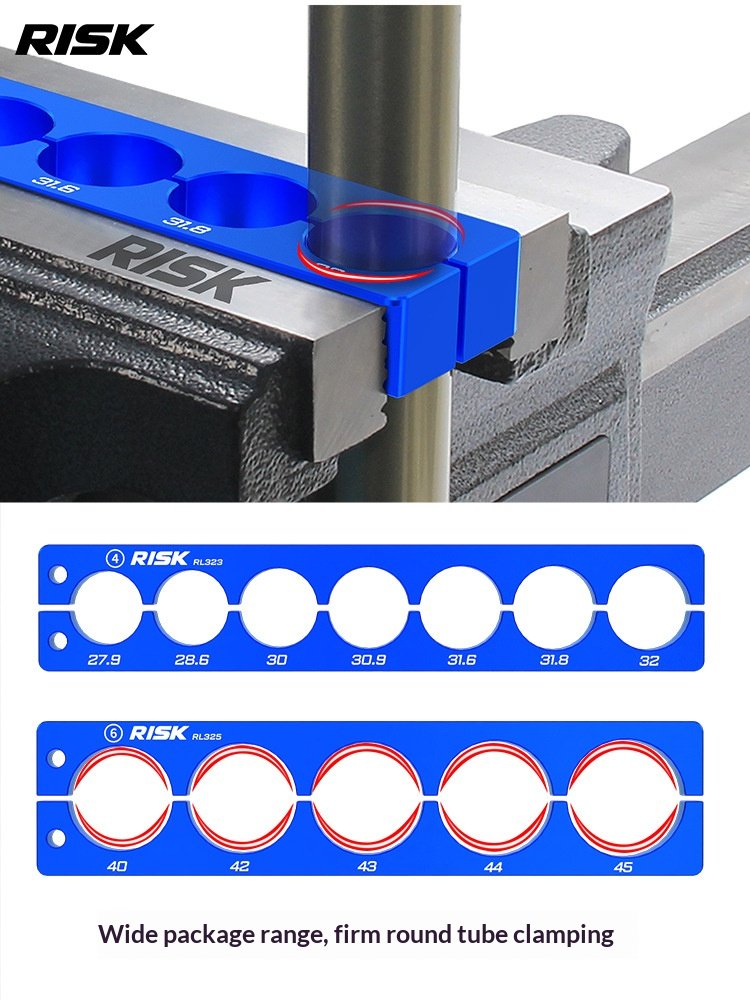 RISK RL320–RL326 Bicycle Bench Vise Clamp Blocks Set, Aluminum Bike Repair Holding Fixture for Bottom Bracket, Hub, Fork, Shock, Pedal and Crank Maintenance