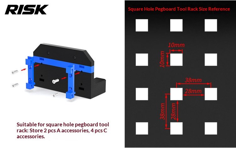 RISK RL327–RL330 Bicycle Bottom Bracket & Center Lock Anti-Drop Tool, Quick Release Retaining Fixture with Ratchet Wrench and Wall Storage Rack