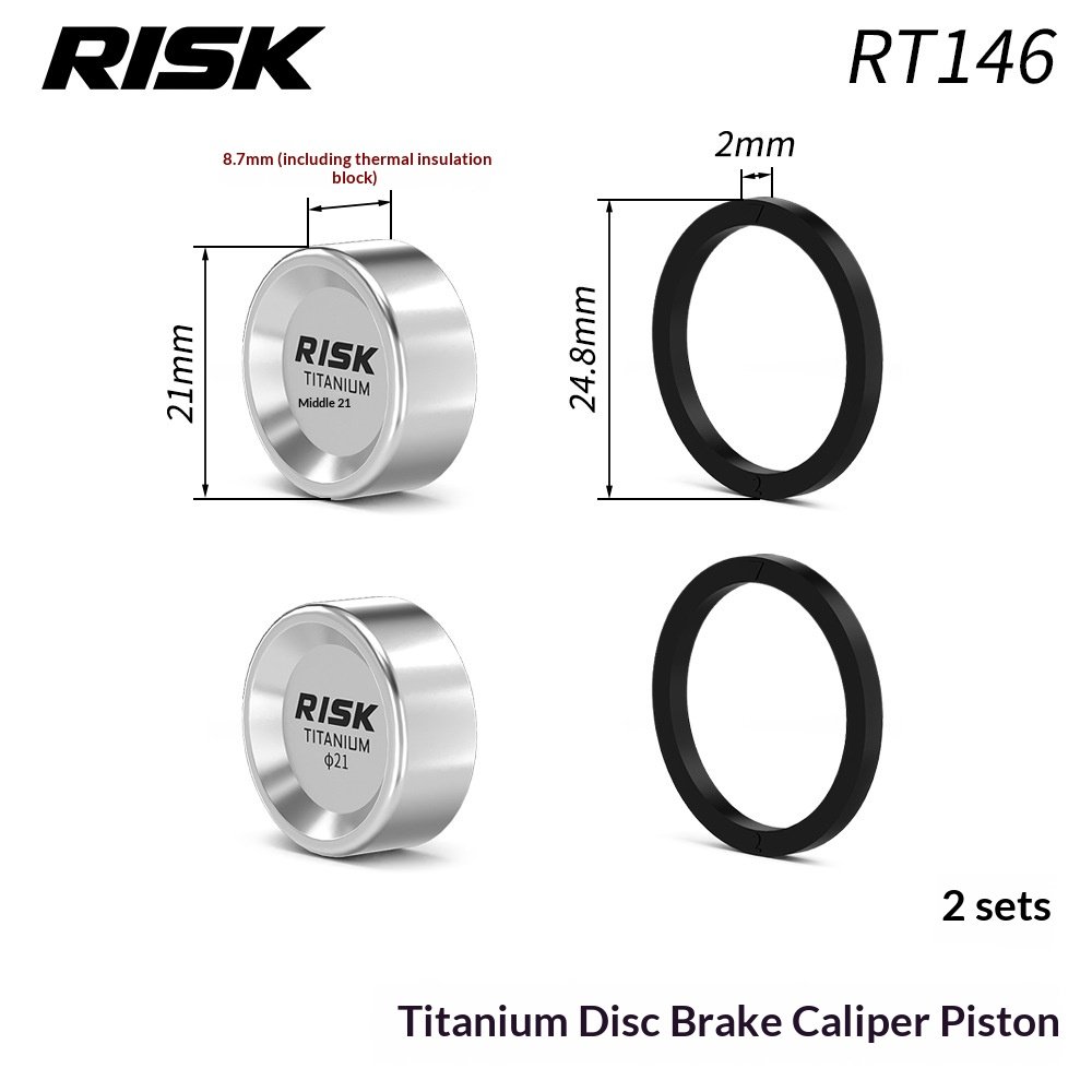 RISK RT146 Titanium Disc Brake Caliper Piston Repair Kit for Shimano R7170 R8170 R9270, Piston O-Rings, Reset Tool, Side Cover Tool and 3/8″ Ratchet Wrench