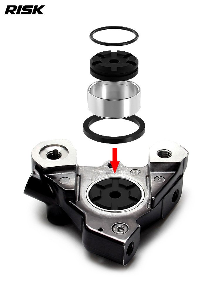RISK RT146 Titanium Disc Brake Caliper Piston Repair Kit for Shimano R7170 R8170 R9270, Piston O-Rings, Reset Tool, Side Cover Tool and 3/8″ Ratchet Wrench