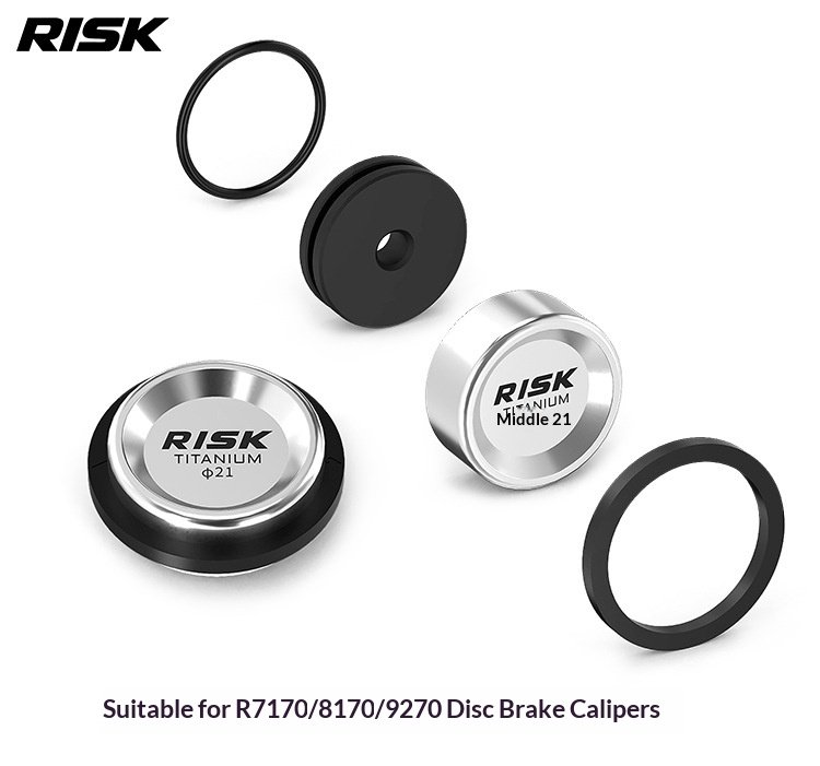 RISK RT146 Titanium Disc Brake Caliper Piston Repair Kit for Shimano R7170 R8170 R9270, Piston O-Rings, Reset Tool, Side Cover Tool and 3/8″ Ratchet Wrench