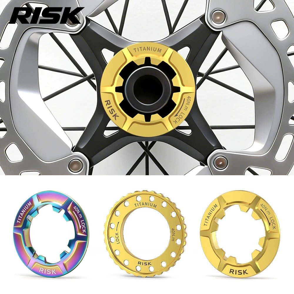 RISK RT144/RT145 Titanium Center Lock Disc Rotor Lockring with Washer, Internal & External Type for Road Bike Centerlock Hubs