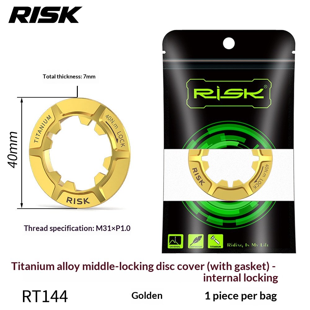 RISK RT144/RT145 Titanium Center Lock Disc Rotor Lockring with Washer, Internal & External Type for Road Bike Centerlock Hubs