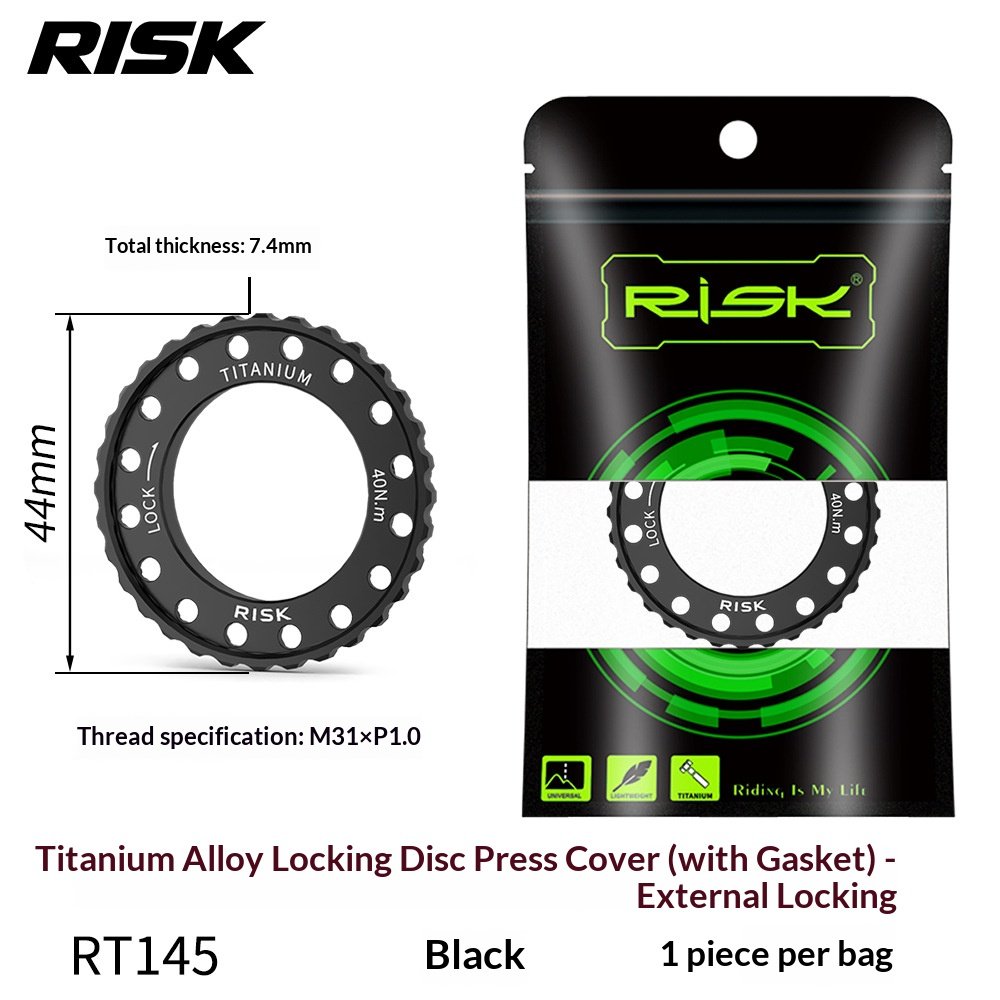 RISK RT144/RT145 Titanium Center Lock Disc Rotor Lockring with Washer, Internal & External Type for Road Bike Centerlock Hubs