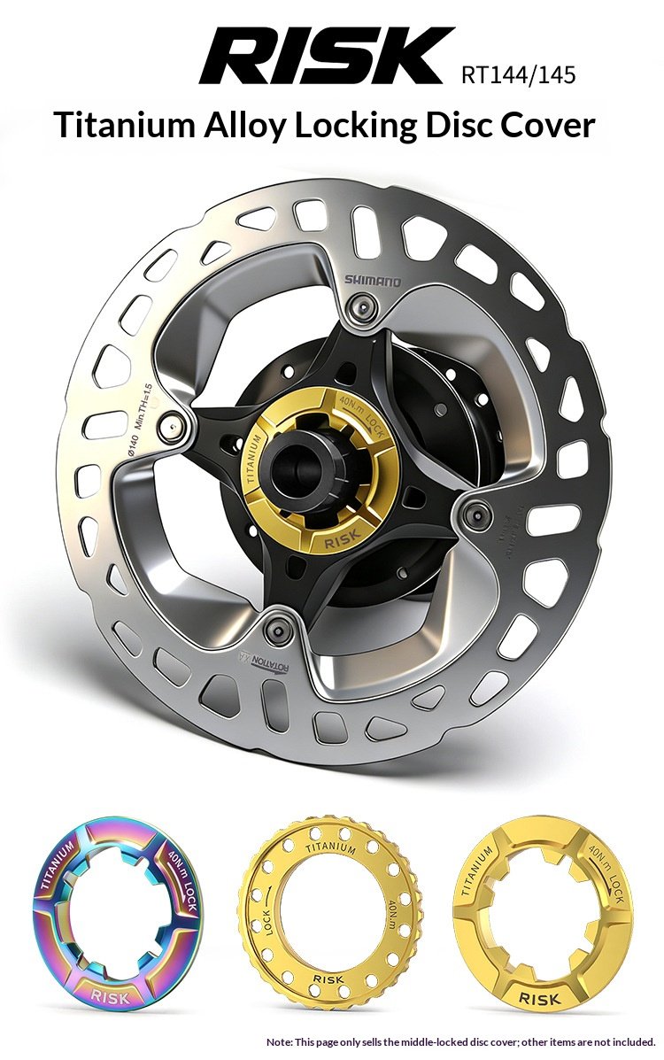 RISK RT144/RT145 Titanium Center Lock Disc Rotor Lockring with Washer, Internal & External Type for Road Bike Centerlock Hubs