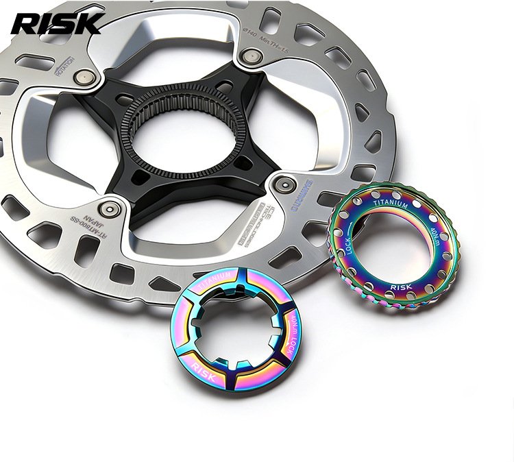 RISK RT144/RT145 Titanium Center Lock Disc Rotor Lockring with Washer, Internal & External Type for Road Bike Centerlock Hubs