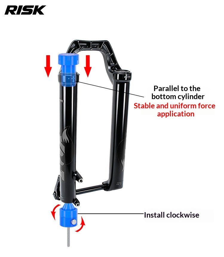 RISK RL332–RL341 Bicycle Suspension Fork Dust Seal Press Tool, Oil Seal Installation Tool for 30/32/34/35/36/37/38/40mm Forks with Wall Storage Rack