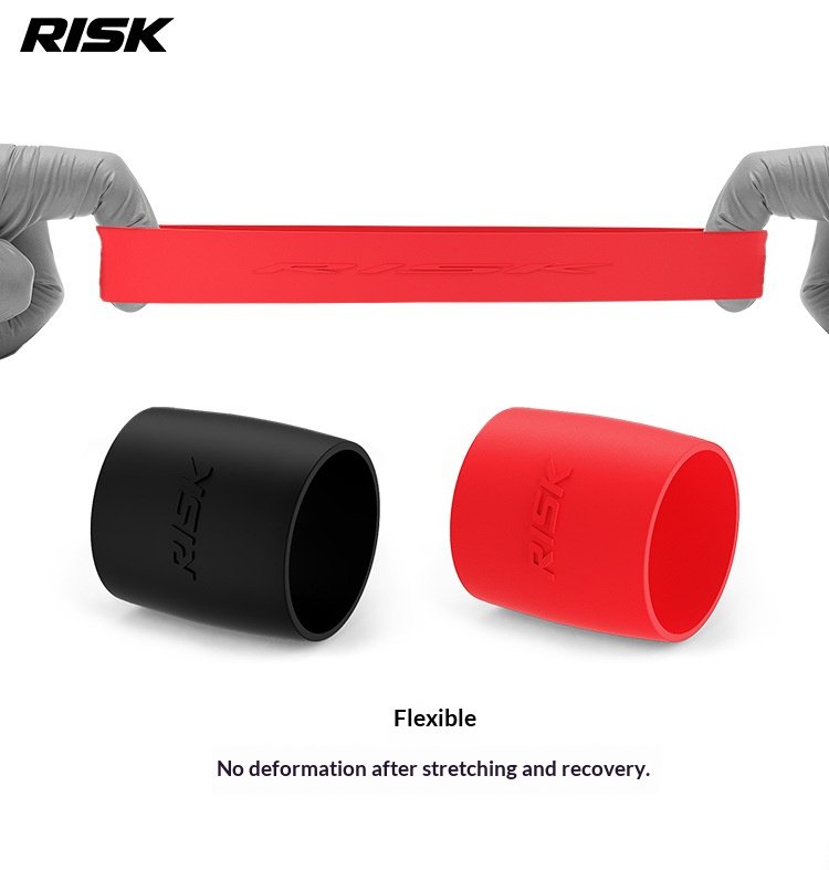 RISK RA161 Silicone Road Bike Handlebar Tape Finishing Rings Elastic Bar Tape End Bands – 2 Pcs