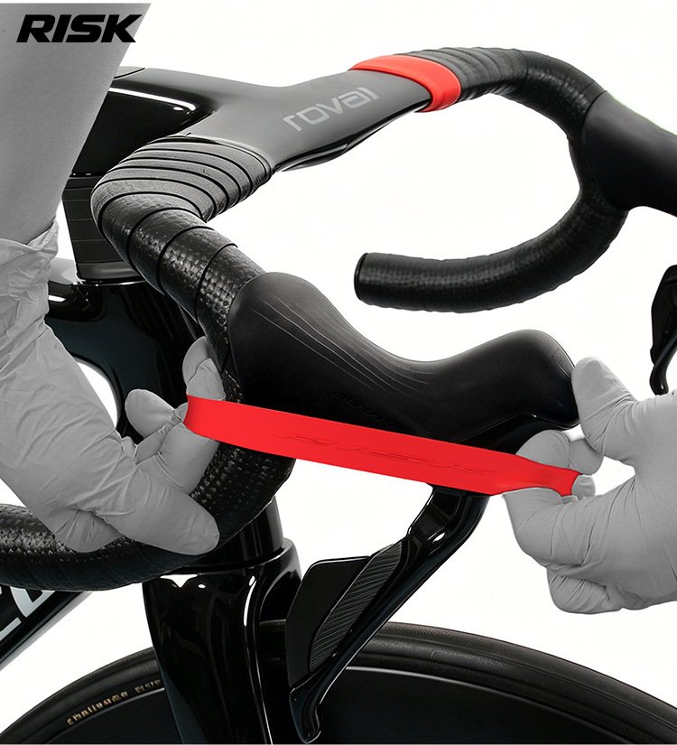 RISK RA161 Silicone Road Bike Handlebar Tape Finishing Rings Elastic Bar Tape End Bands – 2 Pcs