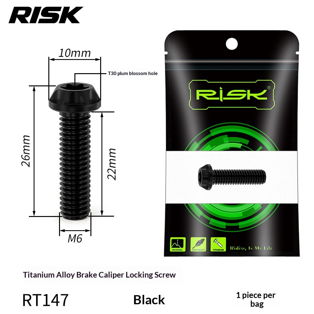 RISK Titanium Brake Caliper Bolts for Road Bike Hydraulic Disc Brakes, T30 M6 Locking Bolt & Banjo Oil Line Bolt for Shimano R7070 R8070 R8170