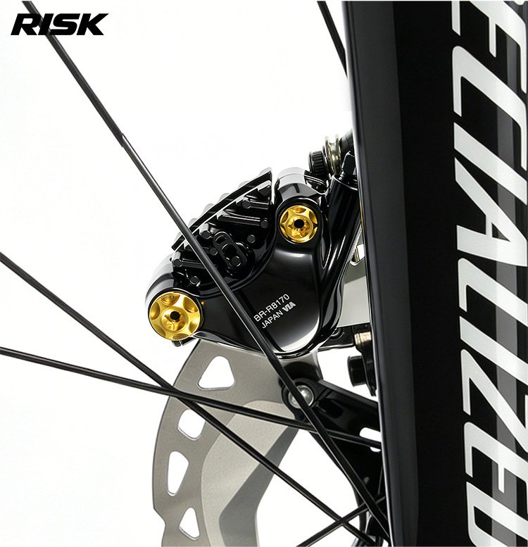RISK Titanium Brake Caliper Bolts for Road Bike Hydraulic Disc Brakes, T30 M6 Locking Bolt & Banjo Oil Line Bolt for Shimano R7070 R8070 R8170