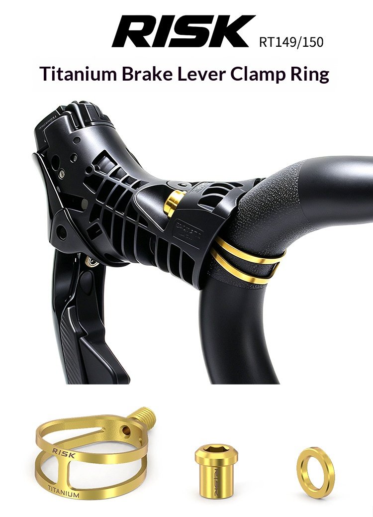RISK RT149/RT150 Titanium Road Bike Shifter Clamp Ring for Shimano & SRAM Brake Shift Levers