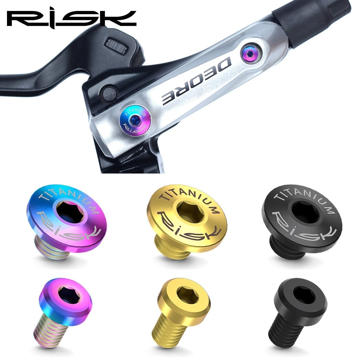 RISK RT062/RT063 Titanium Brake Lever Oil Reservoir Cover Screws for Shimano XT XTR M615 M675 M785 M8000 Hydraulic Disc Brakes
