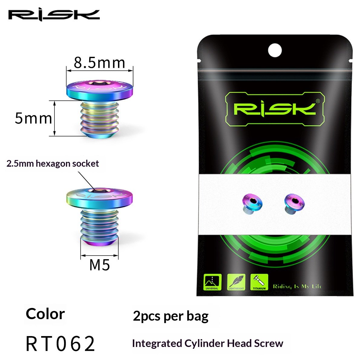 RISK RT062/RT063 Titanium Brake Lever Oil Reservoir Cover Screws for Shimano XT XTR M615 M675 M785 M8000 Hydraulic Disc Brakes