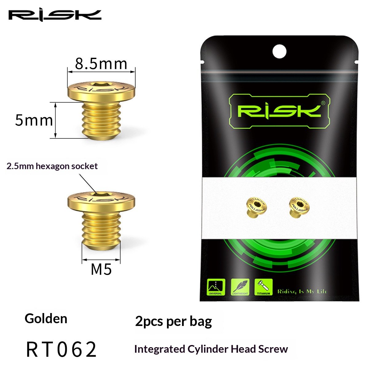 RISK RT062/RT063 Titanium Brake Lever Oil Reservoir Cover Screws for Shimano XT XTR M615 M675 M785 M8000 Hydraulic Disc Brakes