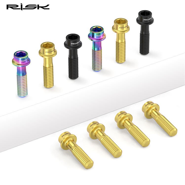 RISK RT131/RT132 Titanium M5 Stem Bolts 6pcs for Road MTB Bikes