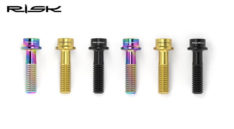 RISK RT131/RT132 Titanium M5 Stem Bolts 6pcs for Road MTB Bikes