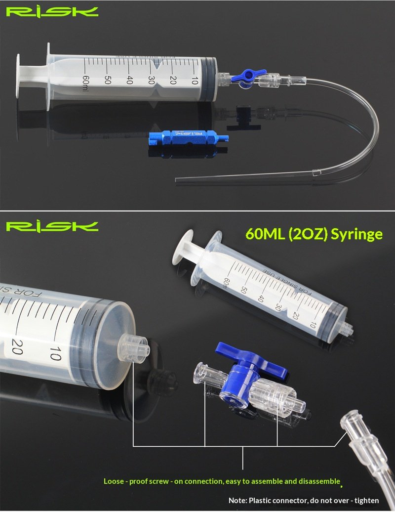 RISK RL225 Tubeless Tire Sealant Injector Syringe Kit for Road & MTB Bikes