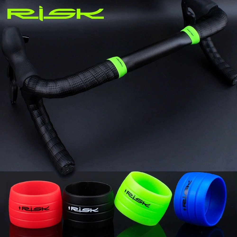 RISK RA137 Silicone Bike Handlebar Tape Fixing Rings for Road Bike Drop Bars, 1 Pair