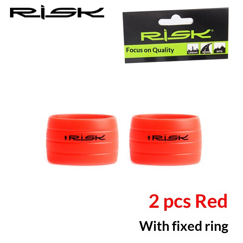 RISK RA137 Silicone Bike Handlebar Tape Fixing Rings for Road Bike Drop Bars, 1 Pair