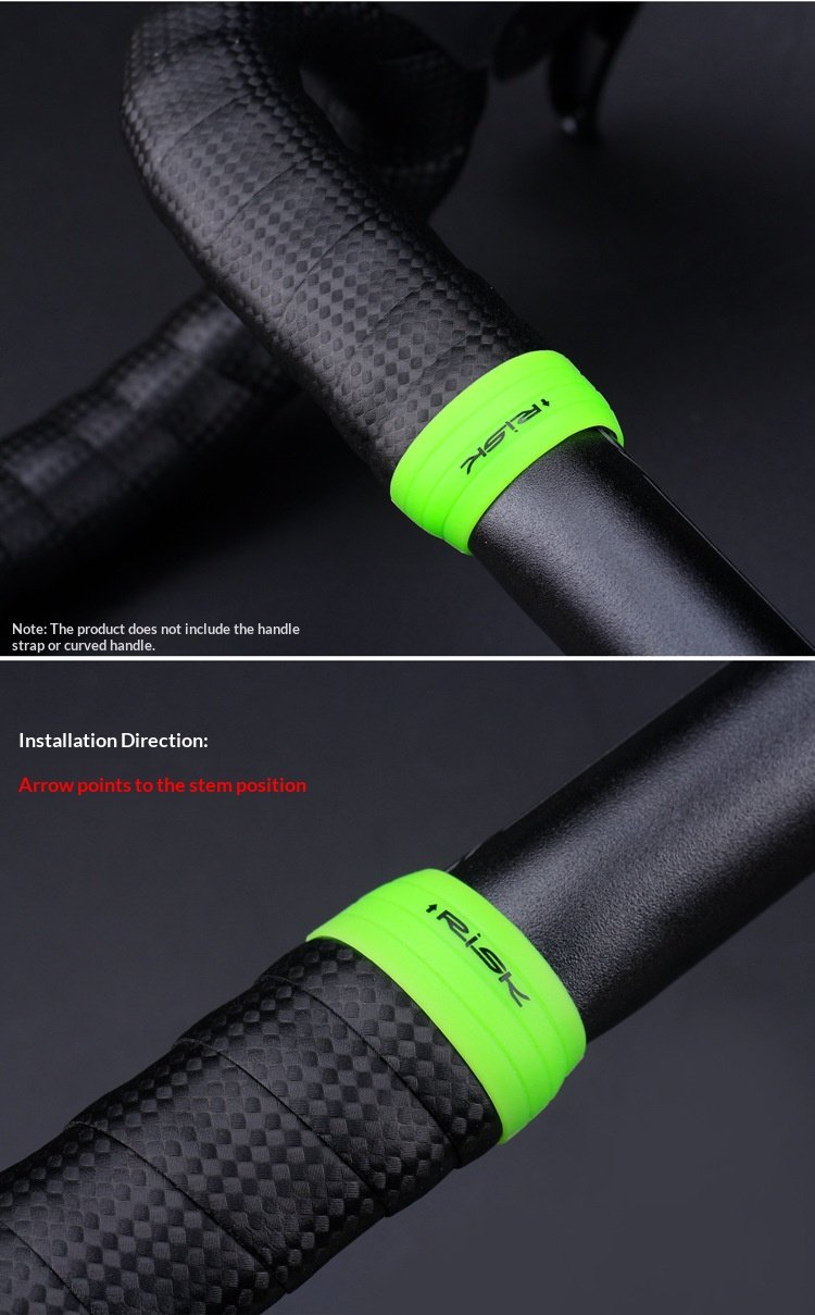 RISK RA137 Silicone Bike Handlebar Tape Fixing Rings for Road Bike Drop Bars, 1 Pair