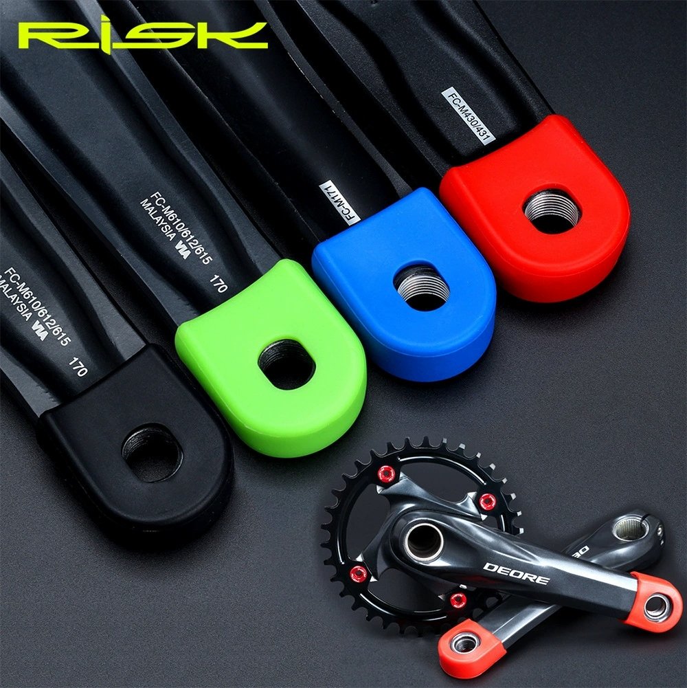RISK RA139 Silicone Bike Crank Arm Protector Covers for Road & MTB, 1 Pair
