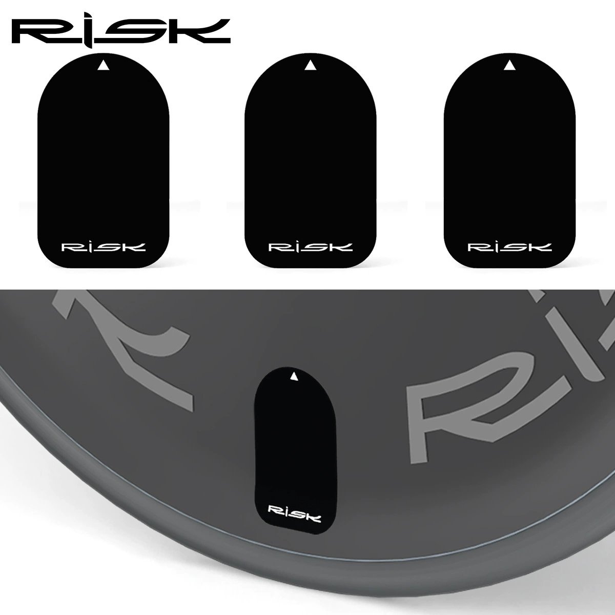 RISK RA154 Disc Wheel Valve Hole Stickers – PVC Presta Valve Cover Patches for Road, TT and Triathlon Bikes