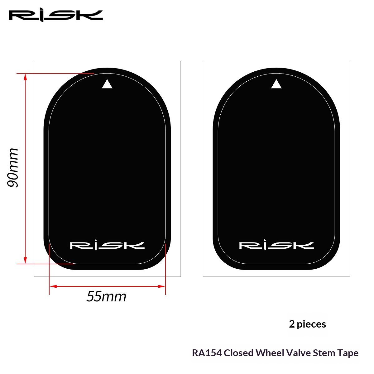 RISK RA154 Disc Wheel Valve Hole Stickers – PVC Presta Valve Cover Patches for Road, TT and Triathlon Bikes
