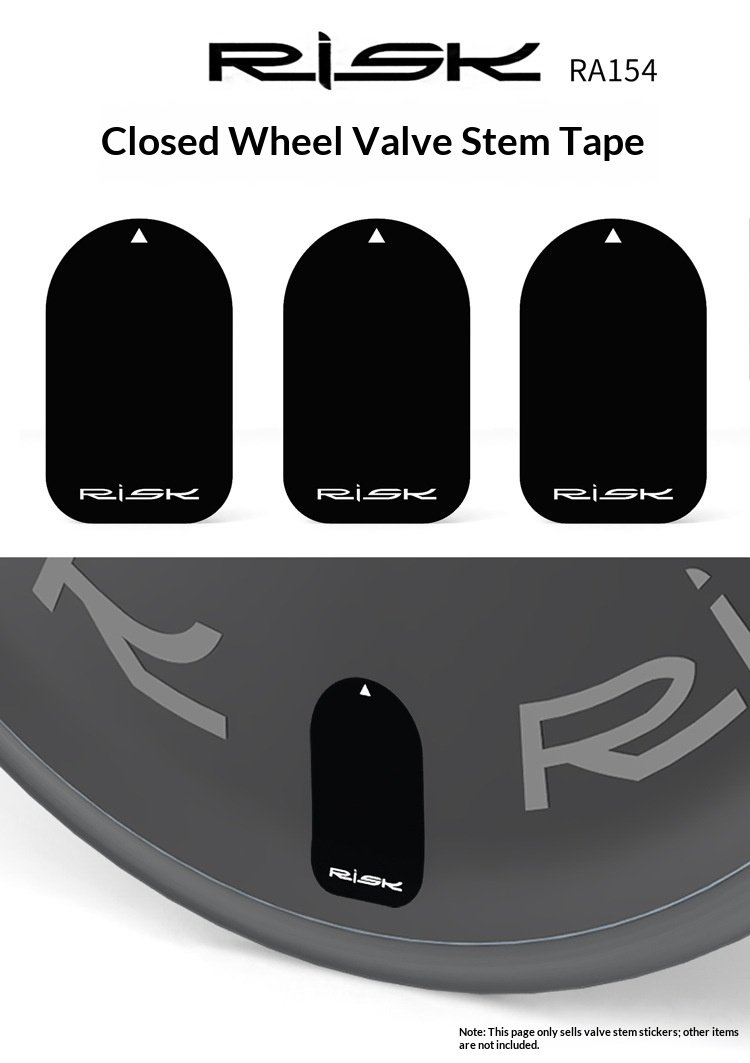 RISK RA154 Disc Wheel Valve Hole Stickers – PVC Presta Valve Cover Patches for Road, TT and Triathlon Bikes