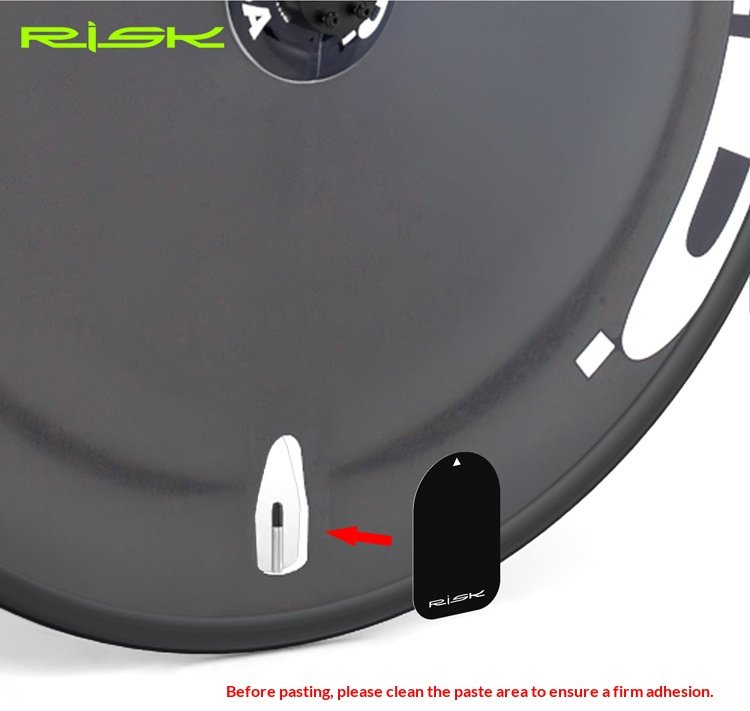 RISK RA154 Disc Wheel Valve Hole Stickers – PVC Presta Valve Cover Patches for Road, TT and Triathlon Bikes