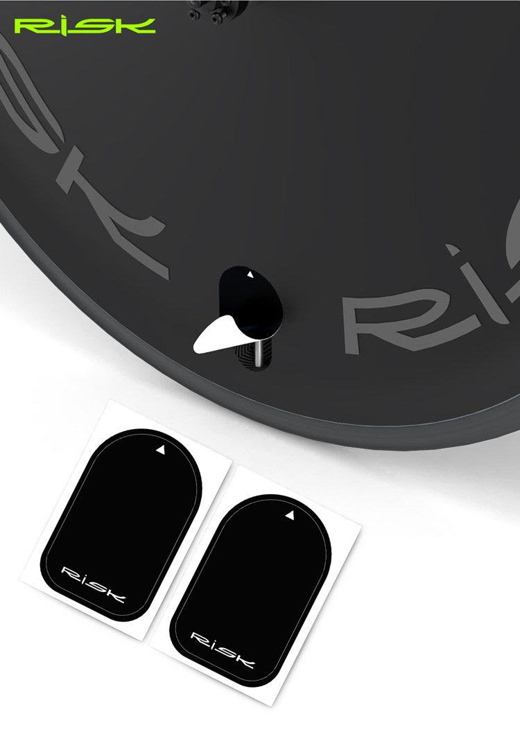 RISK RA154 Disc Wheel Valve Hole Stickers – PVC Presta Valve Cover Patches for Road, TT and Triathlon Bikes