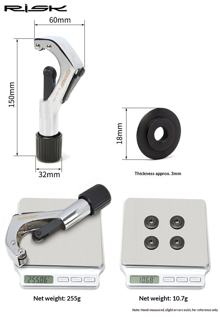 RISK KENWAY RL101 Bicycle Tube Cutter Tool – Fork Steerer, Handlebar and Seatpost Cutting Tool for Steel, Aluminum and Titanium Tubes