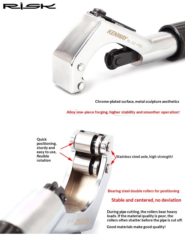 RISK KENWAY RL101 Bicycle Tube Cutter Tool – Fork Steerer, Handlebar and Seatpost Cutting Tool for Steel, Aluminum and Titanium Tubes