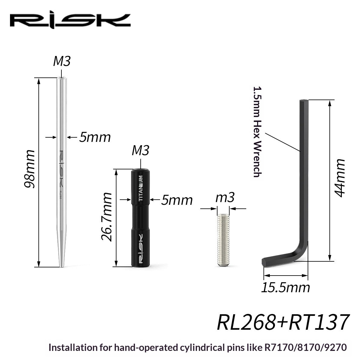 RISK RL268+RT137 Road Bike Shifter Pivot Pin Installation Tool for R7170 R8170 R9270