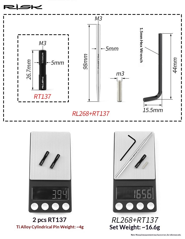 RISK RL268+RT137 Road Bike Shifter Pivot Pin Installation Tool for R7170 R8170 R9270