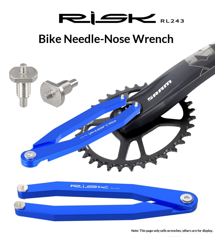 RISK RL243 Bicycle Pin Spanner Wrench, Crank Cap Hub Cap Fork Suspension Service Tool