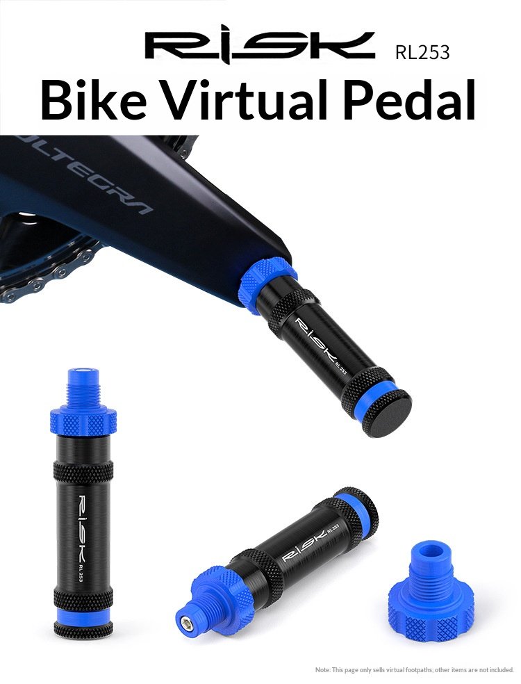RISK RL253 Bicycle Dummy Pedal Repair Tool, Right Thread Virtual Pedal for Drivetrain Adjustment with Spare Tool Head